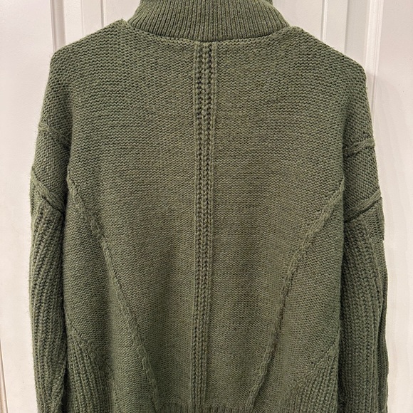 Natural Reflections Olive Green 1/4 Zip-Up Sweater L - Picture 3 of 6